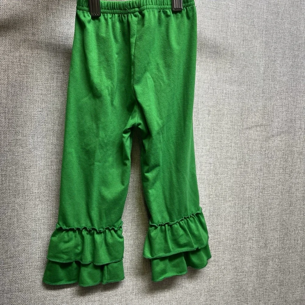 Little Girl's‎ Gingerbread Man Green Bow Tunic Ruffled Legging Set 2T
